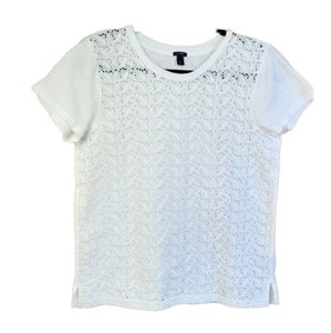 J. Crew White Short Sleeve Top Medium